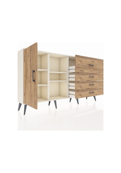 Arges Konsol 4 Raflı 4 Çekmeceli Tek Kapaklı 176x30x99 Aytaşı-çam Atlas Çam - Aytası Arges Konsol 4 Raflı 4 Çekmeceli Tek Kapaklı 176x30x99 Aytaşı-çam Atlas Çam - Aytası