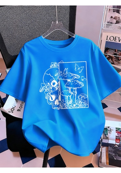 Noıssey Urban Pop Graphic Kadın Tişört Koleksiyonukod 5150 Bebe Mavi