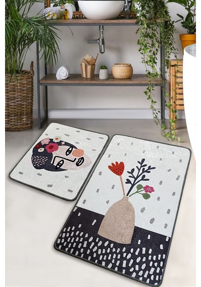 Darling 2'li Set Banyo Halısı Djt Renkli
