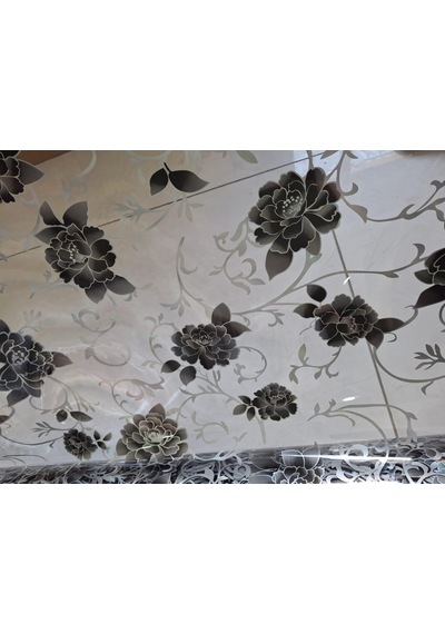 80 Cm X 120 Cm Masa Üstü Koruyucu Şeffaf Siyah Çiçek Desenli Pvc Masa Örtüsü Silinebilir Koruyucu Kaplama Beyaz