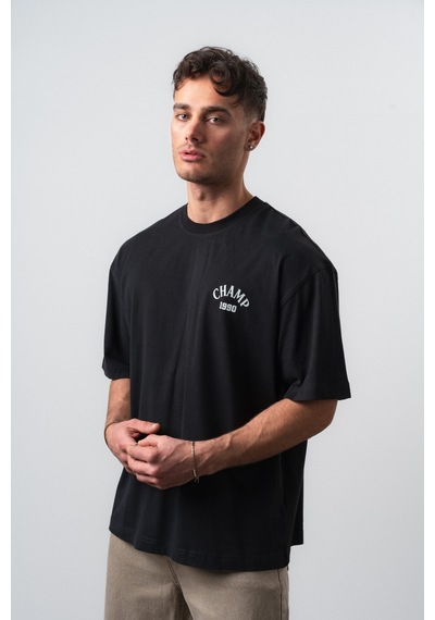 Respire Erkek Zidane Baskılı Oversize T-shirt Siyah