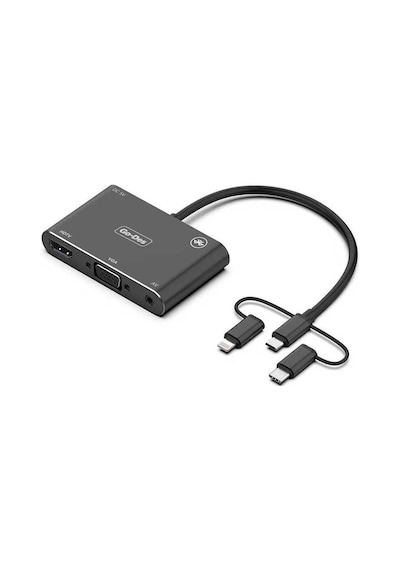 Go Des GD-8762 5 in 1 HDMI VGA AV Dönüştürücü Adaptör Ses ve Görüntü Aktarım Bluetooh v4.2 EDR - Siyah ZORE-260751