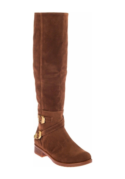 Fox Shoes E726203402 Taba/altın Süet Alçak Topuklu Kadın Çizme Taba/altın-süet