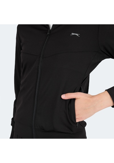 Slazenger REVOLT Kadın Dik Yaka Fermuarlı Siyah Sweatshirt
