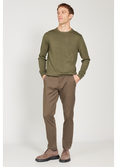 AC&Co / Altınyıldız Classics Erkek Hakı Slim Fit Dar Kesim Pamuklu Esnek Chino Pantolon - Haki AC&Co / Altınyıldız Classics Erkek Hakı Slim Fit Dar Kesim Pamuklu Esnek Chino Pantolon - Haki