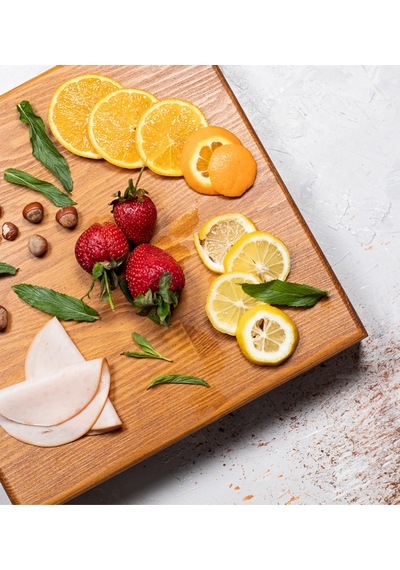 Tityos Küp Ayaklı 25x25 Cm Ahşap Kare Pasta Sunum Servis Tabağı