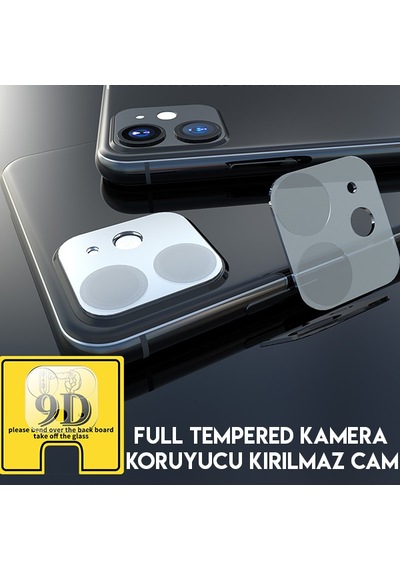 Apple Uyumlu iPhone 11 6.1Inch Full Tempered Kamera Koruyucu Kırılmaz Cam