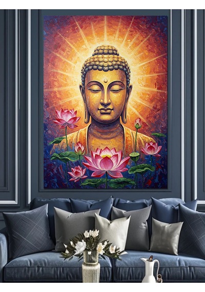 Ahşap Tablo Buda Figürü Meditasyon Huzur Dekoratif Tablolar