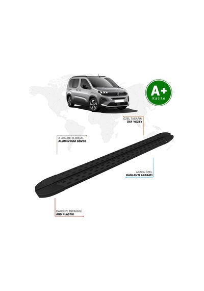Peugeot Rifter Yan Basamak 2024 Model Ve Sonrası Trimline Siyah