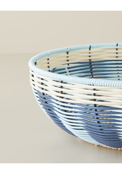 Coastlinear Plastik Sunumluk 30 Cm Mavi - Krem