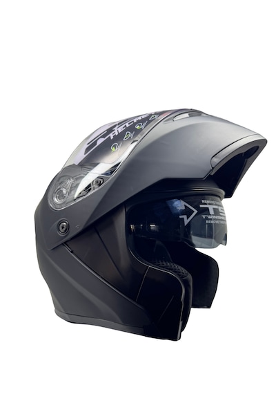 Kask Rs2 Marka Çene Açılır Güneş Vizörlü Mat Siyah