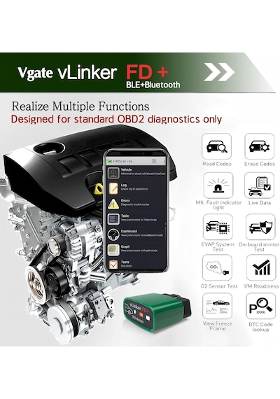 Vgate Vlinker Fd+bluetooth 4.0 Obd2 Tarama Aracı, İos, Android Ve Windows İçin Teşhis Kod Okuyucu - Tarama İçin Yap Genel Vgate Vlinker Fd+bluetooth 4.0 Obd2 Tarama Aracı, İos, Android Ve Windows İçin Teşhis Kod Okuyucu - Tarama İçin Yap Genel
