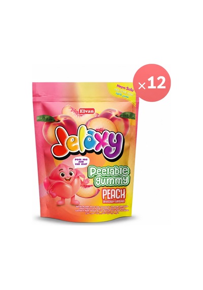 Jelaxy Peelable Şeftali Aromalı Soyulabilir Yumuşak Şekerleme 65 Gram 12 Adet 1 Kutu