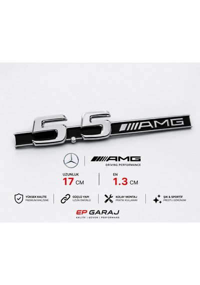 Mercedes S65 Amg Bagaj Yazısı Arka Amblem Metal Krom Tasarım