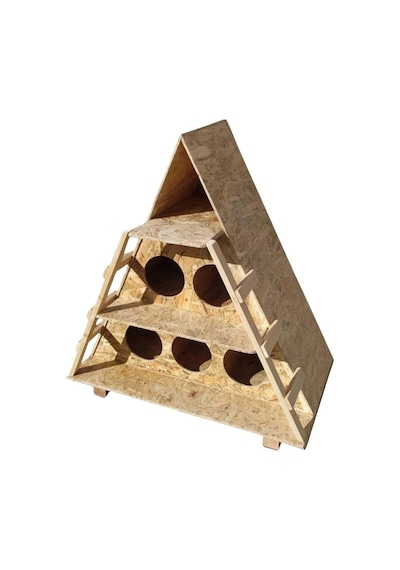 Reyo Dublex Kedi Evi Dış Ortam Uygun Ahşap Kedi Evi Osb 100x90x55