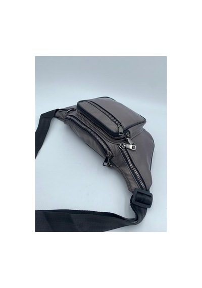 Nahitatyana Unisex Gri Çok Cepli Hakiki Deri Freebag Bel Çantası Gri - 121763658 Gri