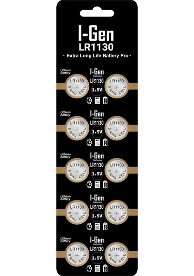 I-gen Lr1130 1.5v Alkalin Düğme Pil Ag10, L1131, 389 10'lu Paket