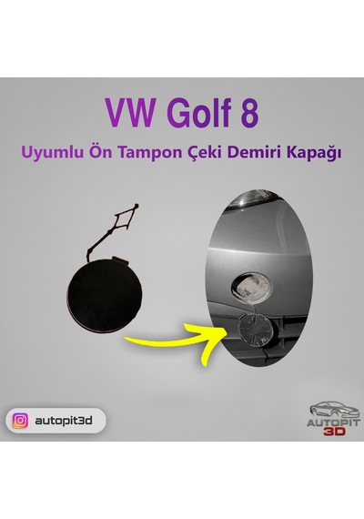 Vw Golf 8 Uyumlu Ön Tampon Çeki Demiri Kapağı
