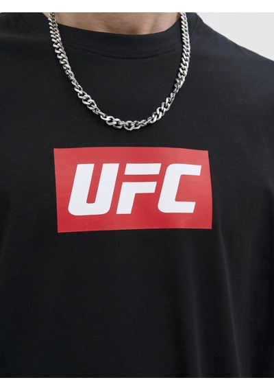 Jack & Jones Erkek Ufc Lisansli Gögüs Baskili Tisört - Ufc - 12290261 Siyah