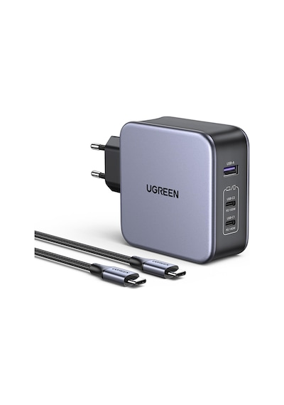 Ugreen Nexode 140W USB Type-C QC 4.0 PD 3.1 GaN 3 Portlu Hızlı Şarj Cihazı