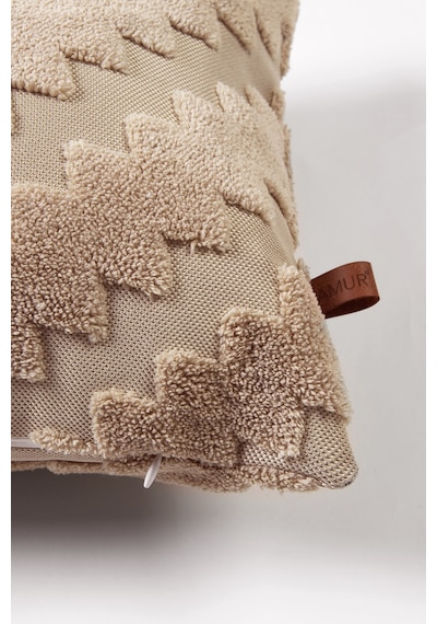 Bohem Özel Tasarım Punch Panç Desen Dekoratif Dikdörtgen Kırlent Kılıfı 28x50 cm Zigzag Natural