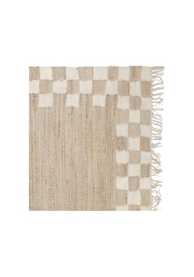 Yargıcı Kare Desenli Jüt Dikdörtgen Halı 160x230 Cm 26ynht1054c St