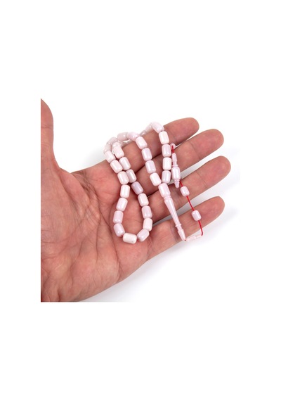 Katalin Çubuk Kapsül Kesim 7x9.5mm Tesbih - Beyaz - İbrahim Atasever Usta İşi Beyaz