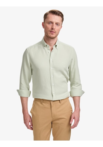 Pierre Cardin Erkek Su Yeşili Gömlek Desenli 50325371-vr048 Yeşil