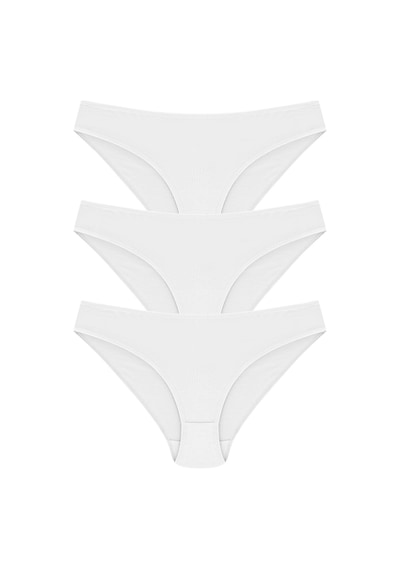 Papatya 6 Adet Beyaz Renk Bikini Külot Beyaz
