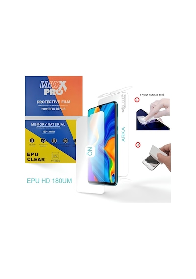 Huawei P9 Lite 2017 Nano Ön Ekran + Full Arka Kaplama Set Esnek Ultra İnce - Maxxpro - Epu Hd