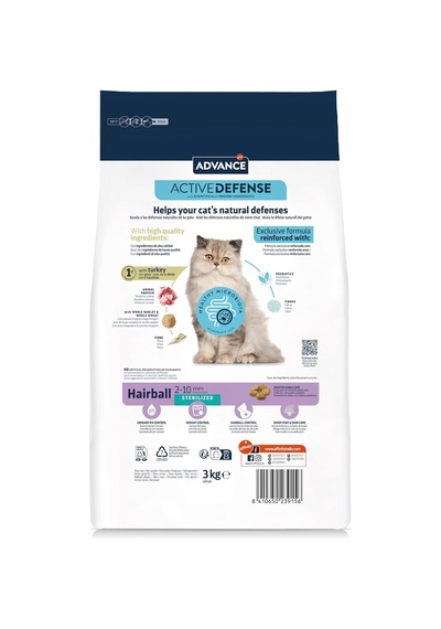 Sterilized Hairball Hindili Kısır Kedi Maması, 3 Kg