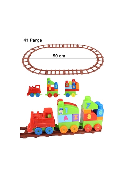 Play Blox Oyuncak Tren Seti 41 Parça Sayılar Ve Alfabe Treni Parlak Renkler Mega Blok Seti 2403