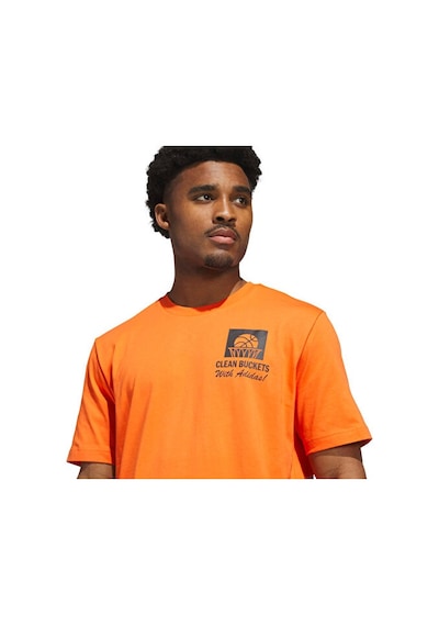 Adidas Clean Buckets T Erkek Basketbol Tişörtü Ks2427 Turuncu