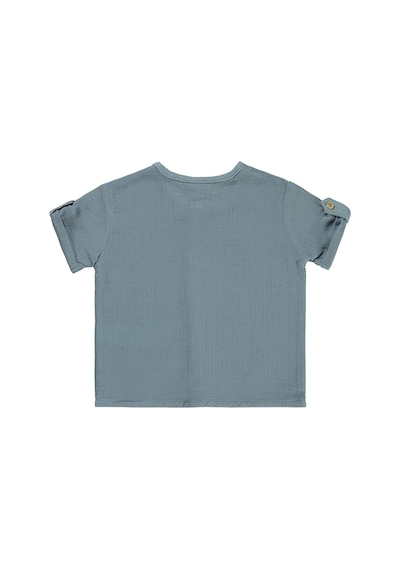 Civil Baby Müslin Kısa Kol 6-18 Ay Gömlek - Mavi Soft İndigo