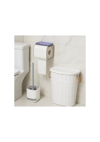 Lavena Dekoratif Banyo Seti Tuvalet Fırçası, Kağıtlık Ve Şık Sepet Beyaz - 710697084 Beyaz