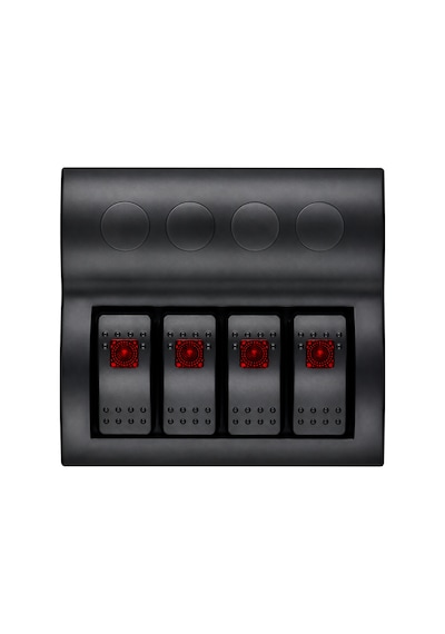 Labarka 4'lü Switch Panel Otomatik Sigortalı Kırmızı LED'li 12-24V
