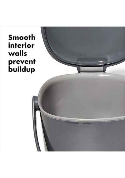 Lexroo Good Grips Kompost Kovası, Gri - Mutfak İçin Koku Geçirmez Çöp Kutusu - 2,8 L