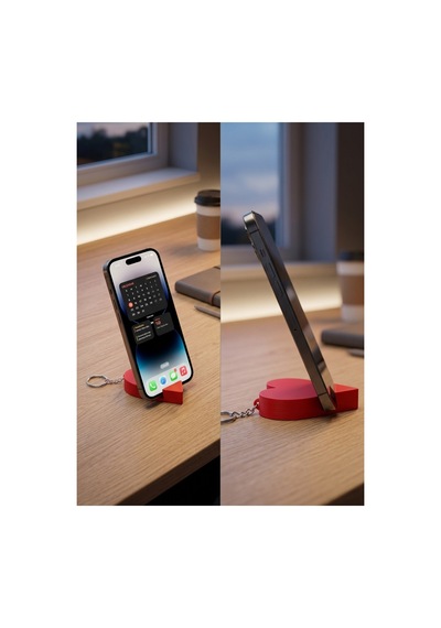 3dmarketi Kalp Telefon Tutucu Kırmızı 2'li Set