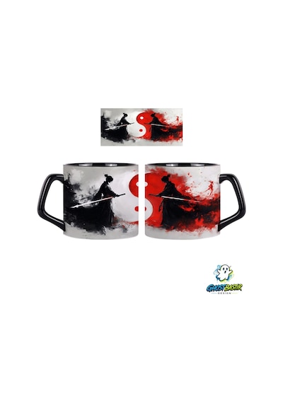 Ghostbastır Desıgn Yin Yang Kupa Bardak Tek Adet 0905 Çok Renkli