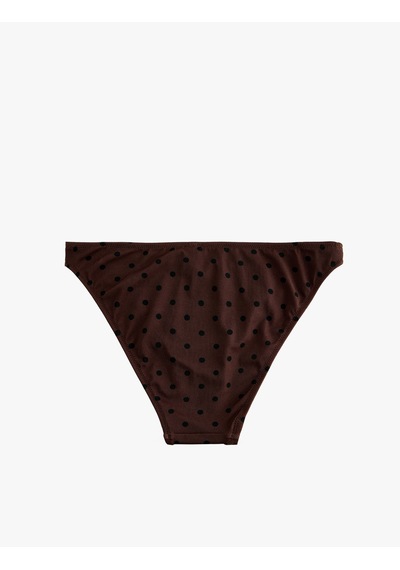 Koton Koton X Sibil Çetinkaya - Puantiyeli Bikini Altı Kahverengi Desenli 6sak00089mm