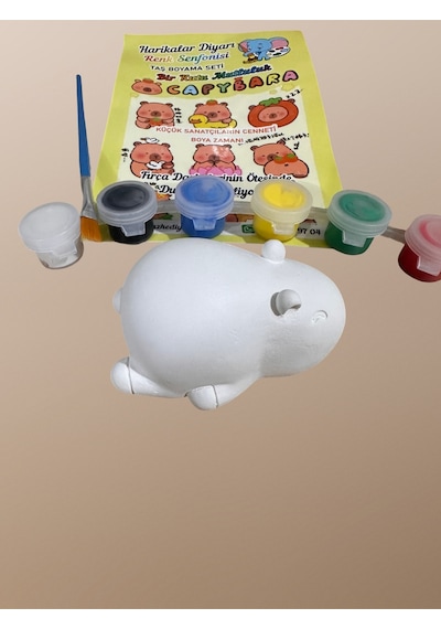 Capybara Figürlü Taş Boyama 3d Eğitici Boyama