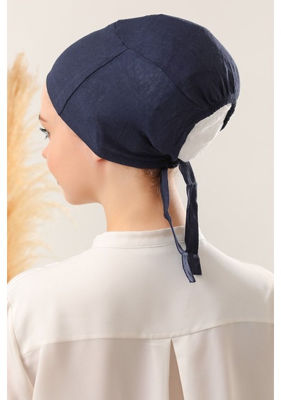 Melodi Scarf Dikişsiz Penye Bone Lacivert Lacivert