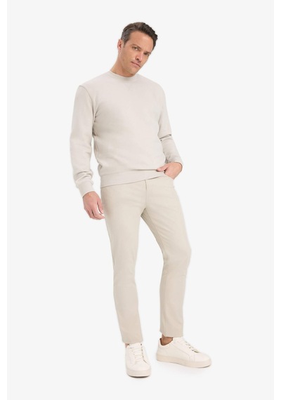 Defacto %100 Pamuk Regular Fit Bisiklet Yaka Sweatshirt E8339ax25aubg766 Bej