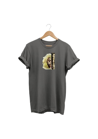 Widi Çulluk Baskılı Gri T-shirt Antrasit