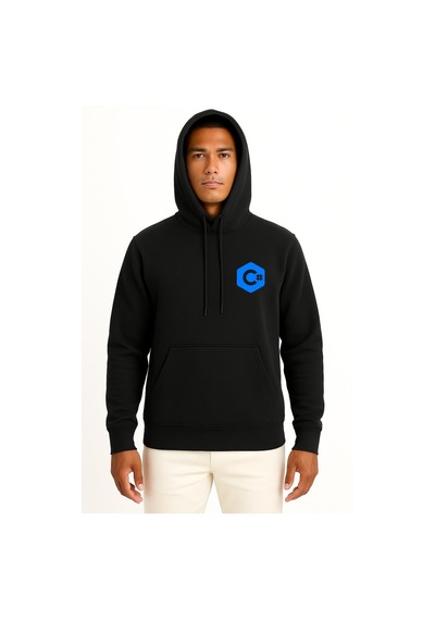 Bahriyeli Collection Kapüşonlu Csharp Logo Cep Tasarımlı Unisex Sweatshirt Siyah