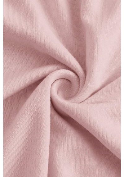 Kadın Likralı Drapeli Uzun İspanyol Kollu Crop Bluz Açık Pembe