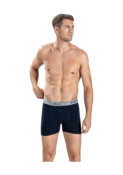 Jiber Erkek 6'lı Pamuklu Likralı Boxer 0156 Lacivert