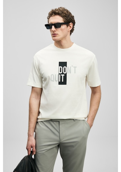 Lufian Carl Modern Grafik T- Shirt Kırık Beyaz Kırık Beyaz 111020285100510