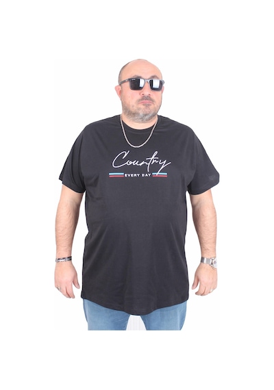 Moc Grande Mocgrande Erkek Büyük Beden Sıfır Yaka Tişört Country 25174 Sıyah Siyah