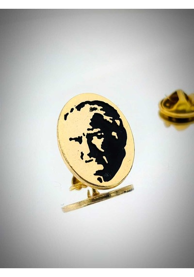 Yörük Tasarım Atatürk Altın Kaplama Döküm Yaka Rozeti Altın